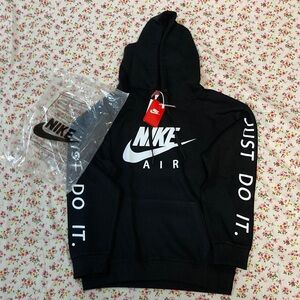 Nike Air Black Hoodie with White Text